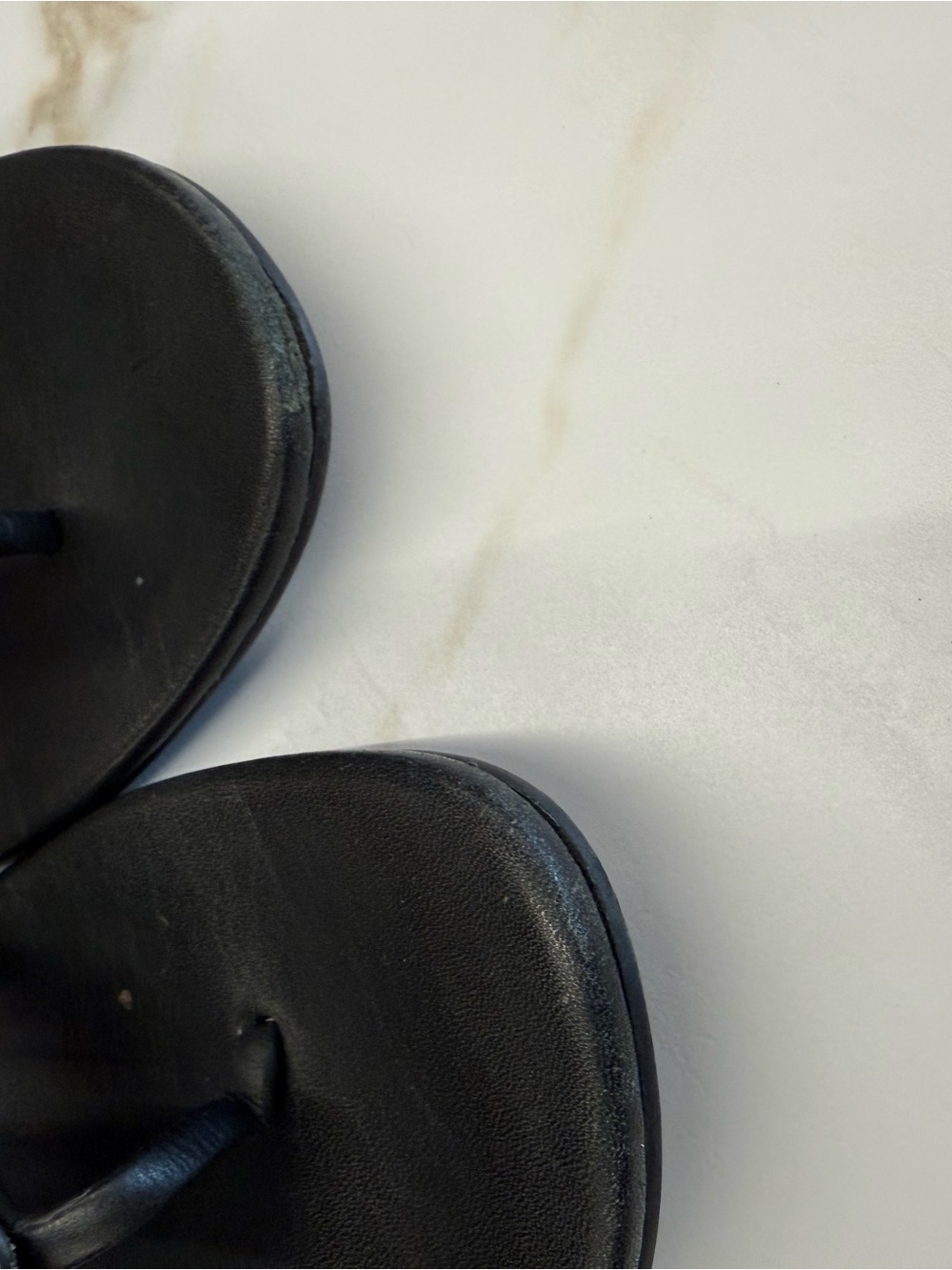 Tory Burch Black Leather Logo Thong Sandals - Picture 2 of 2